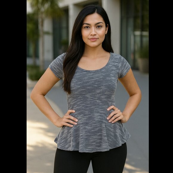 Fervour Short Sleeve Peplum Waistline Top - Picture 1 of 11